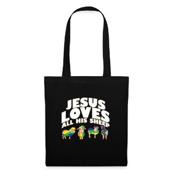 Proud Ally Jesus Loves All His Sheep LGBTQ Gay - Tote Bag - black - Front