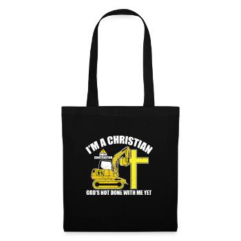 Je suis un chrétien en construction, Dieu n’en a pas fini - Sac en tissu - noir - Devant