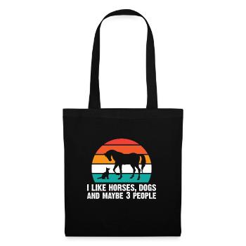 Horse Lover Équitation Chevaux - Sac en tissu - noir - Devant