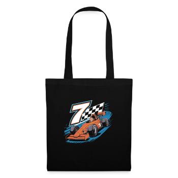 7th Birthday Race Car Theme for Boys - Tote Bag - black - Front