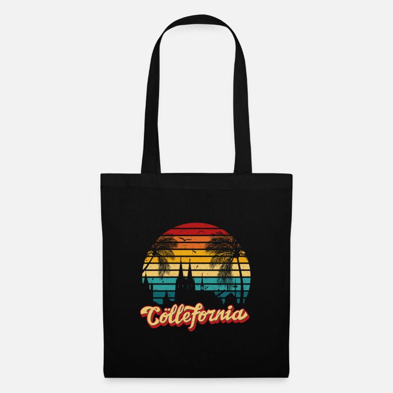 Köln · Cöllefornia retro vintage Sunset - Stoffbeutel - Schwarz