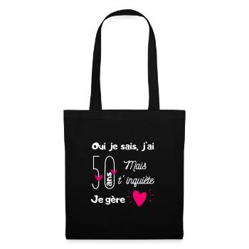 50 ans je gère - Sac en tissu - noir - Devant