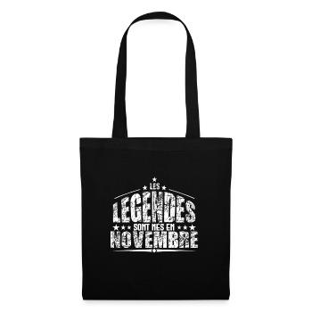 Novembre | les Légendes sont nés en Novembre Anniv - Sac en tissu - noir - Devant
