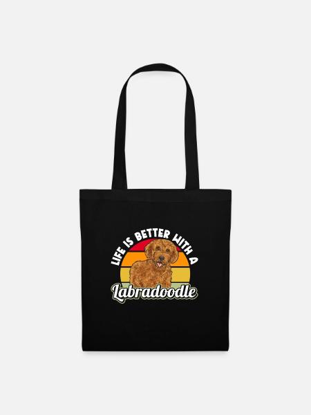 Labradoodle Hund - Stoffbeutel - Schwarz