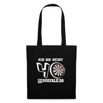 40. Geburtstag - Darts Doppel 20 - Stoffbeutel - Schwarz - Vorne
