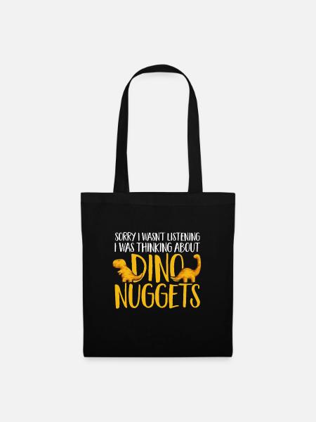 Dino Nuggets Dinosaurier Chicken Nuggets - Stoffbeutel - Schwarz