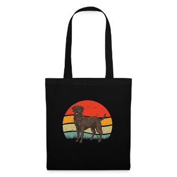Chien Labrador Retriever brun chocolat - Sac en tissu - noir - Devant
