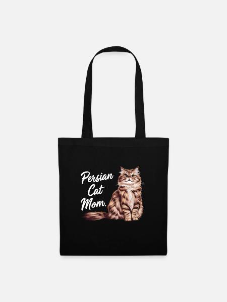 Katze Perser Geschenk - Stoffbeutel - Schwarz