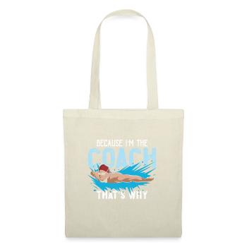 Schwimm-Training Design für einen Schwimm-Trainer - Stoffbeutel - Natur - Vorne