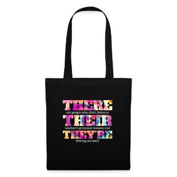 Englischlehrer Geschenke Englischklasse Grammatik - Stoffbeutel - Schwarz - Vorne