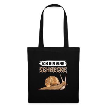 Ich bin eine Schnecke - Stoffbeutel - Schwarz - Vorne