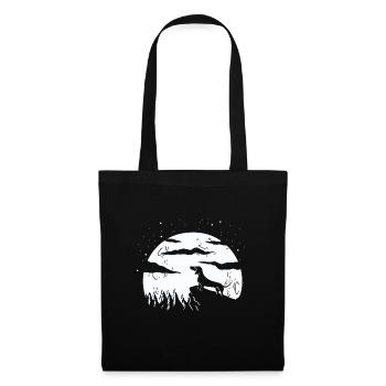 Teckel blaireau chien de la pleine lune - Sac en tissu - noir - Devant