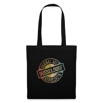 original aus Düsseldorf Gerresheim Retro Design - Stoffbeutel - Schwarz - Vorne