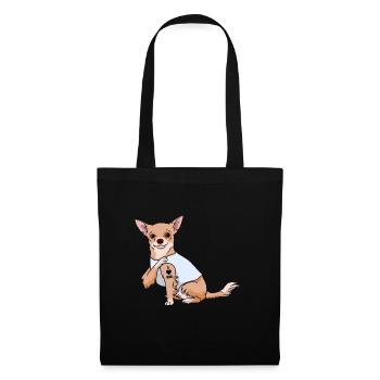 J’aime papa Tatouage Chihuahua Chien Fête des pères - Sac en tissu - noir - Devant