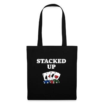 Stacked Up Card Games Poker Card Player Poker - Sac en tissu - noir - Devant