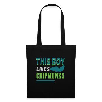 Boy Likes Chipmunks Cute Forest Animal - Tote Bag - black - Front