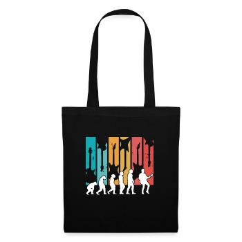 Human Evolution Guitar Band Retro Vintage - Sac en tissu - noir - Devant