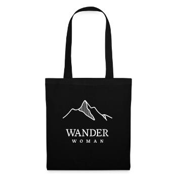 Wander Woman mit Berge - Stoffbeutel - Schwarz - Vorne