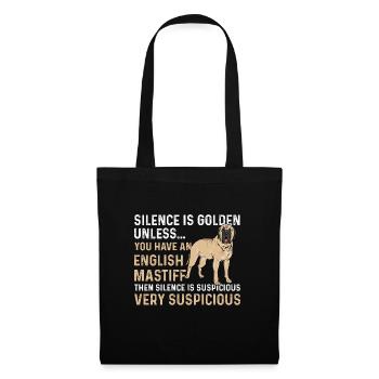 Mastiff Chien Vieux Mastiff anglais - Sac en tissu - noir - Devant