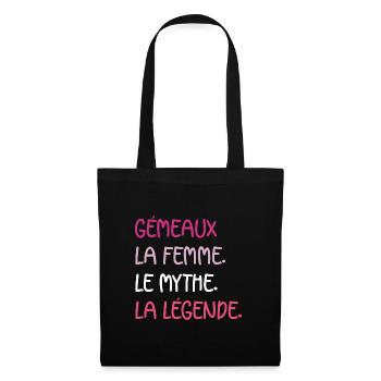 gémeaux - Sac en tissu - noir - Devant