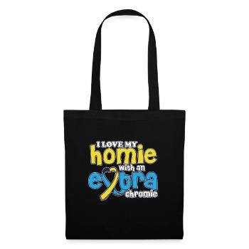Love My With An Extra Chromie Down Syndrome - Stoffbeutel - Schwarz - Vorne