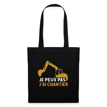 J Peux Pas J ai Chantier - Sac en tissu - noir - Devant