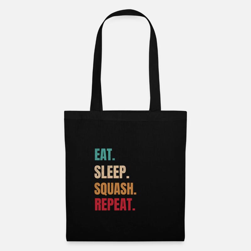 Eat Sleep Squash Repeat Squash Player Squash Coach - Tote Bag - black