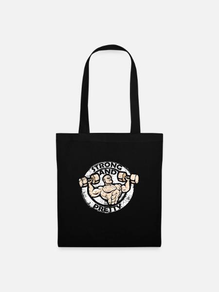 Muscle Mann Fitness Men Gym Spruch Muskel Frau - Stoffbeutel - Schwarz