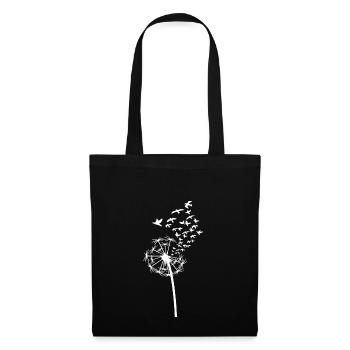 Pissenlit oiseaux nature Taraxacum Pissenlit fleur - Sac en tissu - noir - Devant