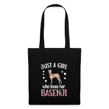 Basenji Mädchen Basenji Liebhaberin Basenji Mama - Stoffbeutel - Schwarz - Vorne