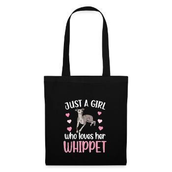 Whippet fille Whippet amant Whippet maman - Sac en tissu - noir - Devant