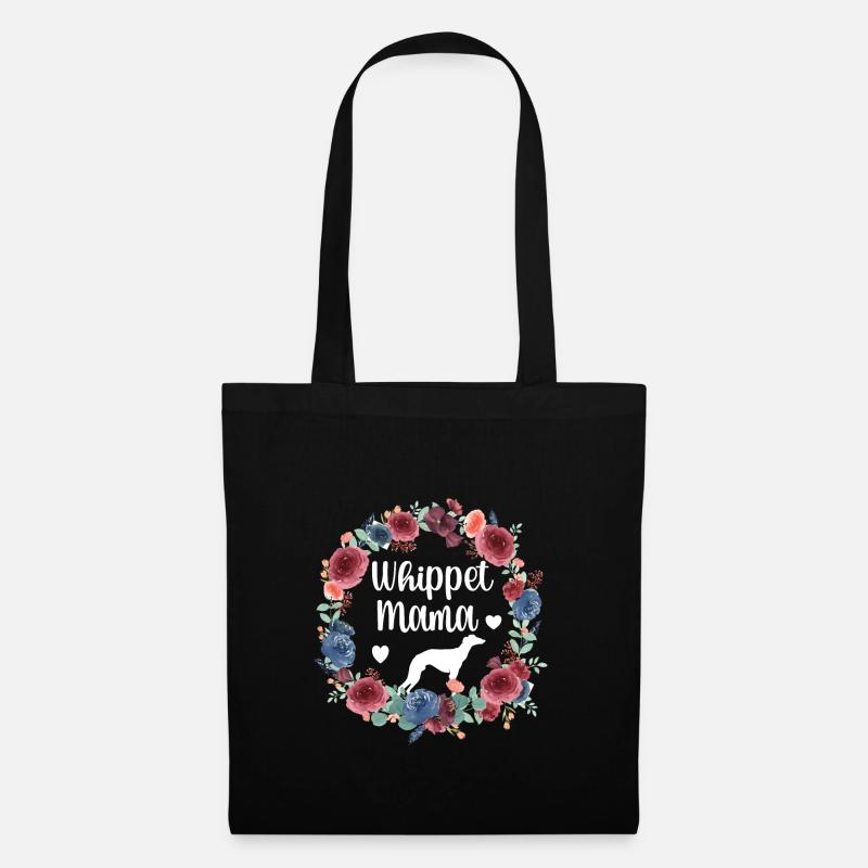 Whippet Mama Whippet Hundebesitzerin Whippet Mom - Stoffbeutel - Schwarz