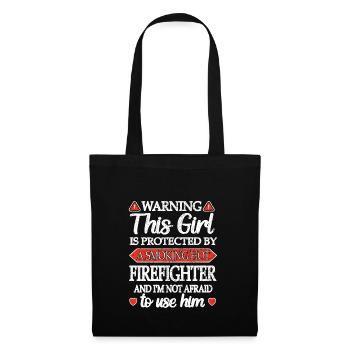 Amie Pompier Amie Par les pompiers - Sac en tissu - noir - Devant
