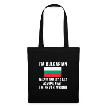 Bulgarian Bulgaria Origin Bulgarian flag - Tote Bag - black - Front