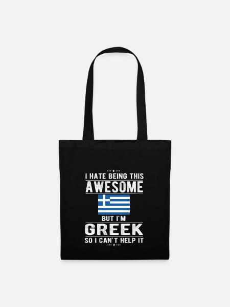 Greek Greece Flag Greek origin - Tote Bag - black