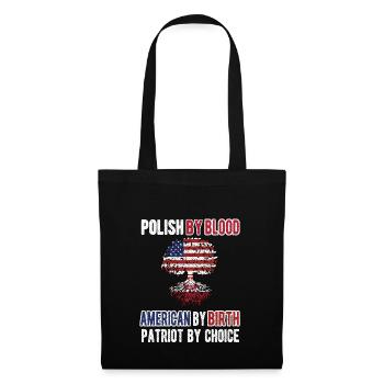 Demi-pôle Moitié Américain Usa Pologne Drapeau - Sac en tissu - noir - Devant