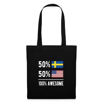 Moitié suédois moitié américain Usa Suède Drapeau - Sac en tissu - noir - Devant