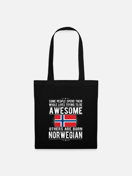 Norweger Norwegen Flagge Norwegische Herkunft - Stoffbeutel - Schwarz