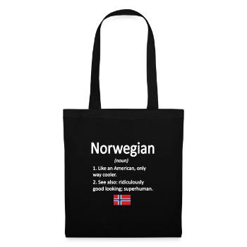 Norwegian Norway flag Norwegian roots - Tote Bag - black - Front