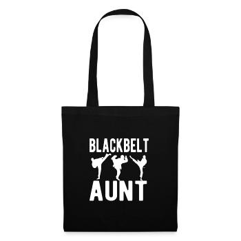 Ceinture noire tante de karaté fière tante de karaté - Sac en tissu - noir - Devant