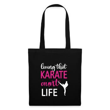 Meilleur cadeau de tante de karaté Tante fière de karaté - Sac en tissu - noir - Devant