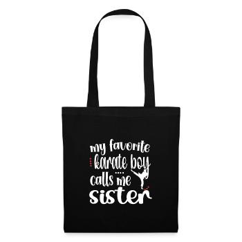 Cadeau de soeur de karaté fier de soeur de karaté - Sac en tissu - noir - Devant