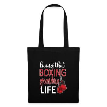 Boxoma fier boxe grand-mère boxeur grand-mère cadeau - Sac en tissu - noir - Devant