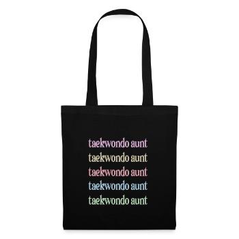 Taekwondo-Tante Stolze Taekwondo Tante Geschenk - Stoffbeutel - Schwarz - Vorne