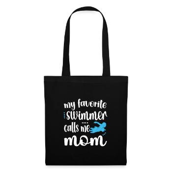 Schwimmmama Geschenk Mutter Schwimmer Schwimm-Mama - Stoffbeutel - Schwarz - Vorne