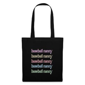 Nounou Grand-mère de baseball Joueur de baseball Nounou de baseball - Sac en tissu - noir - Devant