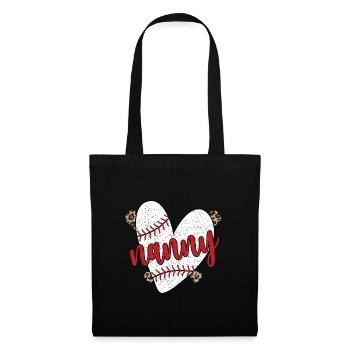 Nounou Grand-mère d’un joueur de baseball Nounou de baseball - Sac en tissu - noir - Devant