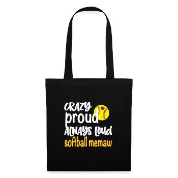 Memaw Grandma By Softball Player Softball Memaw - Tote Bag - black - Front
