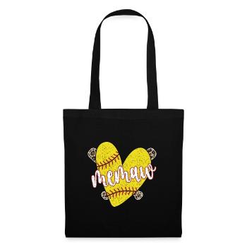 Memaw Grandma Of a Softball Player Softball Memaw - Tote Bag - black - Front