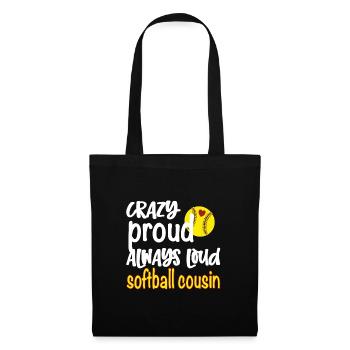 Proud softball cousin softball player cousin - Tote Bag - black - Front